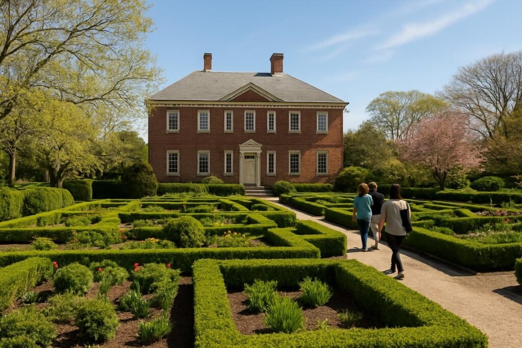 Historic brick building and formal gardens, a popular stop among New Bern museums